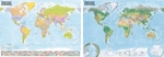 Świat. Mapa polityczna i krajobrazowa - listwa dwustronna laminowana mapa ścienna w skali 1:21 500 000