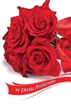 Karnet B6 imieniny, czerwone róże FF1254