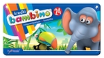 Kredki Bambino Mini Zoo 24 kolory w metalowym  pudełku
