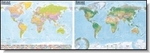 Świat. Mapa polityczna i krajobrazowa - tuba dwustronna mapa ścienna 1:21 500 000