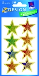 Naklejki świąteczne papierowe - kolorowe gwiazdy *