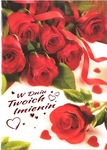 Karnet B6 Kwiaty Imieniny, czerwone róże FF1277