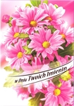 Karnet B6 Kwiaty imieniny, różowe gerbery FF1278