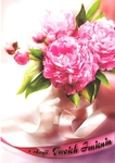 Karnet B6 Kwiaty imieniny, różowe piwonie  FF1286