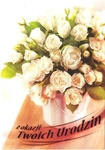 Karnet B6 kwiaty urodziny, białe róże FF1206