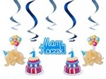 Świderki urodzinowe "Mam roczek" niebieskie  60cm. 5szt   /ASWID2/