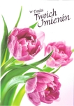 Karnet B6 Kwiaty imieniny, różowe tulipany FF1276
