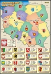 Administracyjna Mapa Polski z herbami stolic województw