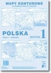 Polska Mapa konturowa część 1 (20 kompletów po 6 map)