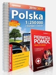 Polska. Atlas samochodowy 1:250 000 + pierwsza pomoc (2016/2017)