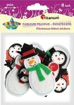 Naklejki filcowe: Boże Narodzenie( pingwiny, bałwanki), mix kolorów i wymiarów. DIYXM035 (M035)