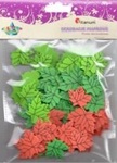 Dekoracje piankowe liście mix rozm.mix kolor:c.zieleń,j.zieleń,pomarańczowe 60szt.(EB680)