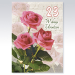 Karnet Urodziny B-6SC kwiaty mix wymienna cyfra