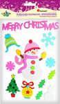 Naklejki piankowe: zestaw Boże Narodzenie (bałwanki, choinka, śnieżynki, napis), mix rozmiarów (103-0348)