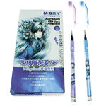 Długopis żelowy, czarny wkład  M&G różowy/ biały Manga(AGP16609)