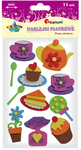 Naklejki piankowe: zestaw kawa + ciasto, mix wzorów, kolorów i rozmiarów (EA125)
