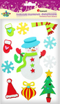 Naklejki piankowe: Boże Narodzenie (choinki, bałwanek, śnieżynki), mix rozmiarów (103-0349)
