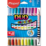 Flamastry Colorpeps Duo dwustronne 10 sztuk- 20 kolorów. Pudełko z zawieszką 847010