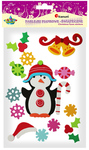 Naklejki piankowe 3D: Boże Narodzenie (pingwin, ornament, dzwonki, czapeczka, śnieżynki), mix rozmiarów (103-0347)