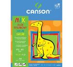 Mix-blok rysunkowy Canson A4 80,90g 15ark (10kol.+5biał.) (dino) (400075207)
