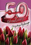 Karnet 50 Urodziny tulipany B6