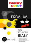Blok  techniczny premiun Happy Color  A4/10 BIAŁY 250 G 1szt HA 3725 2030-0