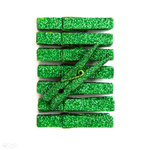 Klamerki brokatowe zielone, 8 szt (CEOZ-105)