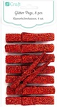 Klamerki brokatowe czerwone, 8 szt (CEOZ-106)
