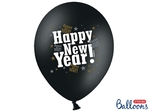 Balony Happy New Year czarne 30 cm 6 szt. (SB14M-104-010/6)