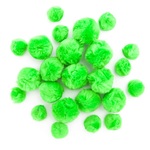 Pompony akrylowe mix  zielone mix rozmiarów (25, 35, 40 mm) 24 szt. (KSPO-015)