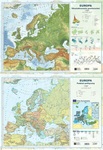 Mapa Europy A2 ukształtowanie powierzchni/polityczna dwustronna ścienna
