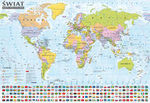 Świat- mapa polityczna 1:44 000 000 (listwa) (mały format)