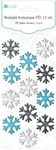 Naklejki brokatowe 3D Śnieżynki (12 sztuk)