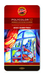 Kredki ołówkowe Koh-I-Noor Polycolor 12 kolorów op. metalowe eurozawieszka (3822)