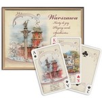 Karty do gry Warszawa Akwarele komplet 2x55 listków