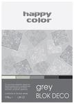 Blok DECO szary - happy color A5, 20ark, 170g, 5 kolorów