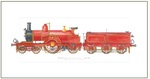 Karnet Lokomotywa czerwona DaVinci 12x23 cm + koperta (G05 41A 032) 