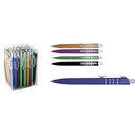 Długopis automatyczny, plastikowy z metalowymi dodatkami  A01.2103 wkład niebieski 0,7mm, różne kolory obudowy 50szt/opak