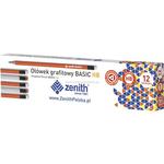 Ołówek Zenith Basic trójkątny z gumką HB 12szt