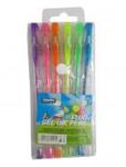 Długopis jednorazowy, żelowy Lambo School fluorescencyjne 6 kolorów w etui