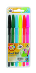 Długopis jednorazowy Beifa WMZ, wkład 1,0mm,  6 kolorów neonowych w etui