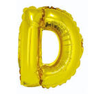 Balon foliowy "litera D" - ZŁOTA  (35cm)