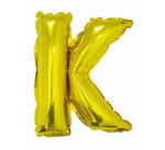 Balon foliowy "litera K" - ZŁOTA  (35cm)