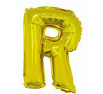 Balon foliowy "litera R" - ZŁOTA  (35cm)
