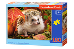 Puzzle 180 el Hedgehog in Autumn Leaves