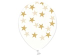 Balony 30cm, Gwiazdki, crystal clear: 1op./6szt.