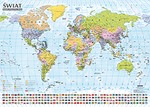 Świat - mapa ścienna polityczno-krajobrazowa 1:31 000 000 (format B1, listwa)