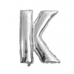 Balon Litera "K" 45,5cm (18") srebrny