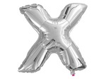 Balon Litera "X" 45,5cm (18") srebrny