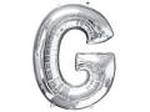 Balon Litera "G" 81cm srebrny